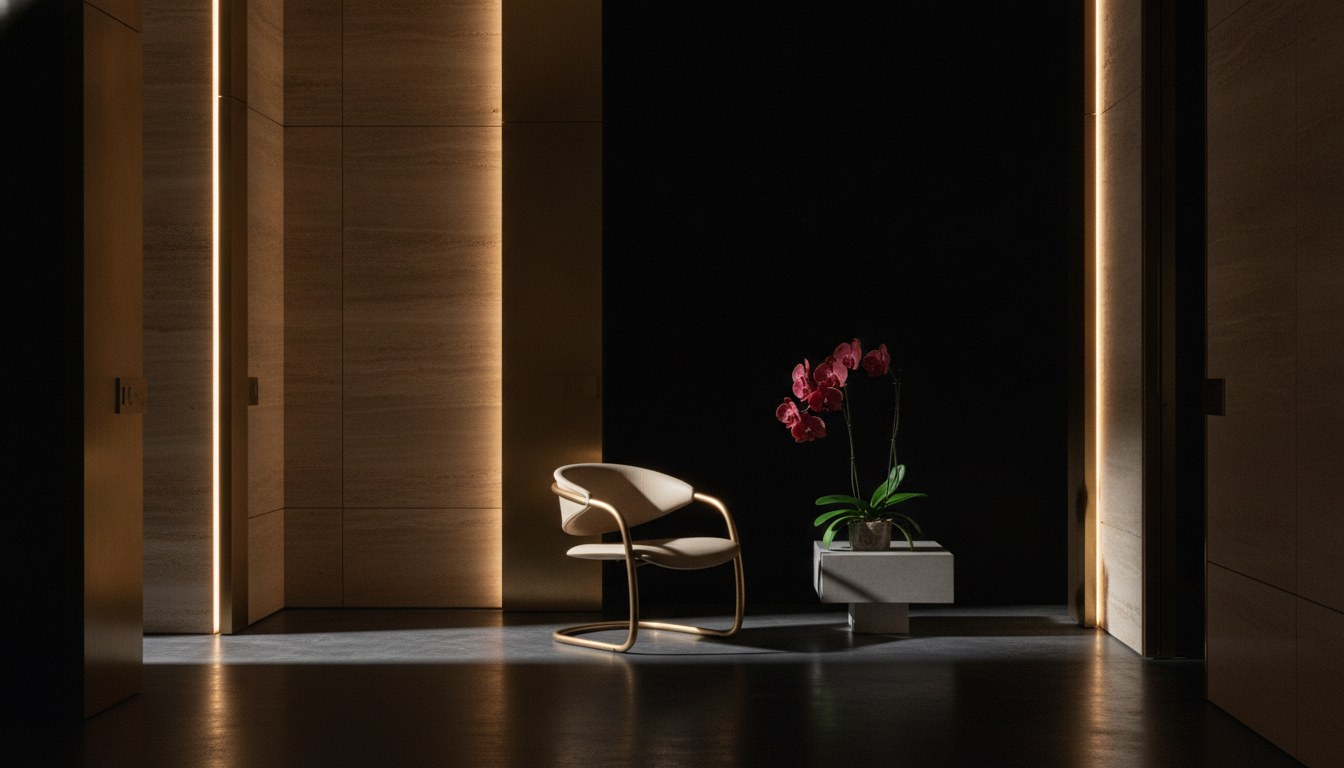 Interior minimalista de clínica quirúrgica privada de lujo